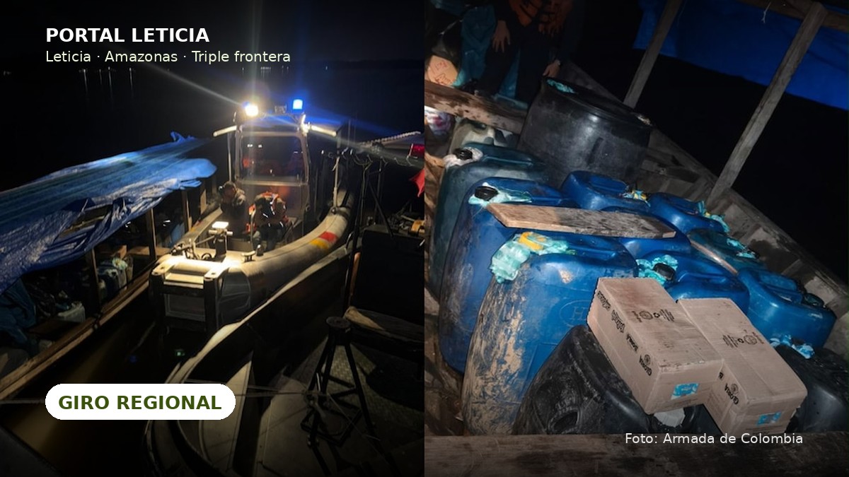 Incautan 1.845 galones de combustible en el río Amazonas, en Leticia, en operativos con la Marina de Perú